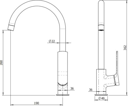 Смеситель для кухни STWORKI HWX5015-P01BK в Аксае