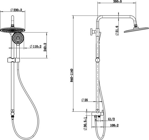 Душевая стойка STWORKI Вестфолл WH626-C хром в Аксае