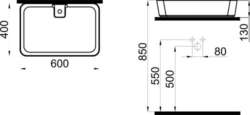 Раковина STWORKI накладная 60 K6001-0405 с сифоном в Аксае