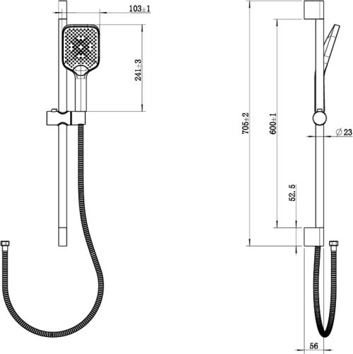 Комплект Акриловая ванна STWORKI Хадстен SW1016075028 без опоры 180x80 см + Каркас SW5018080052 180 + Гарнитур Готланд WH628-MB черный матовый в Аксае